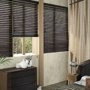 Rèm gỗ đen sang trọng cho phòng